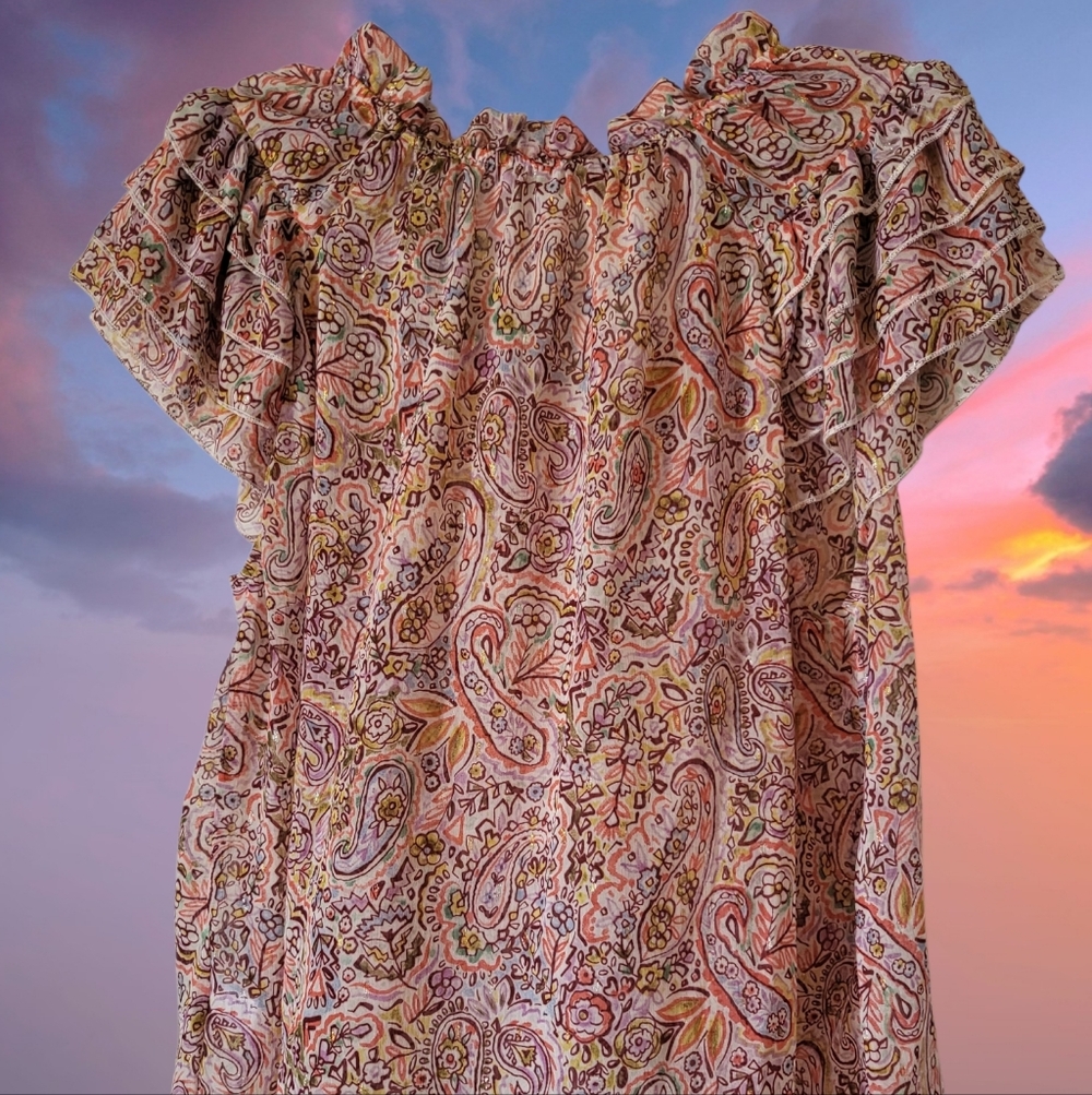 Adorable Ruffel Pasley Blouse - Picture 4 of 8